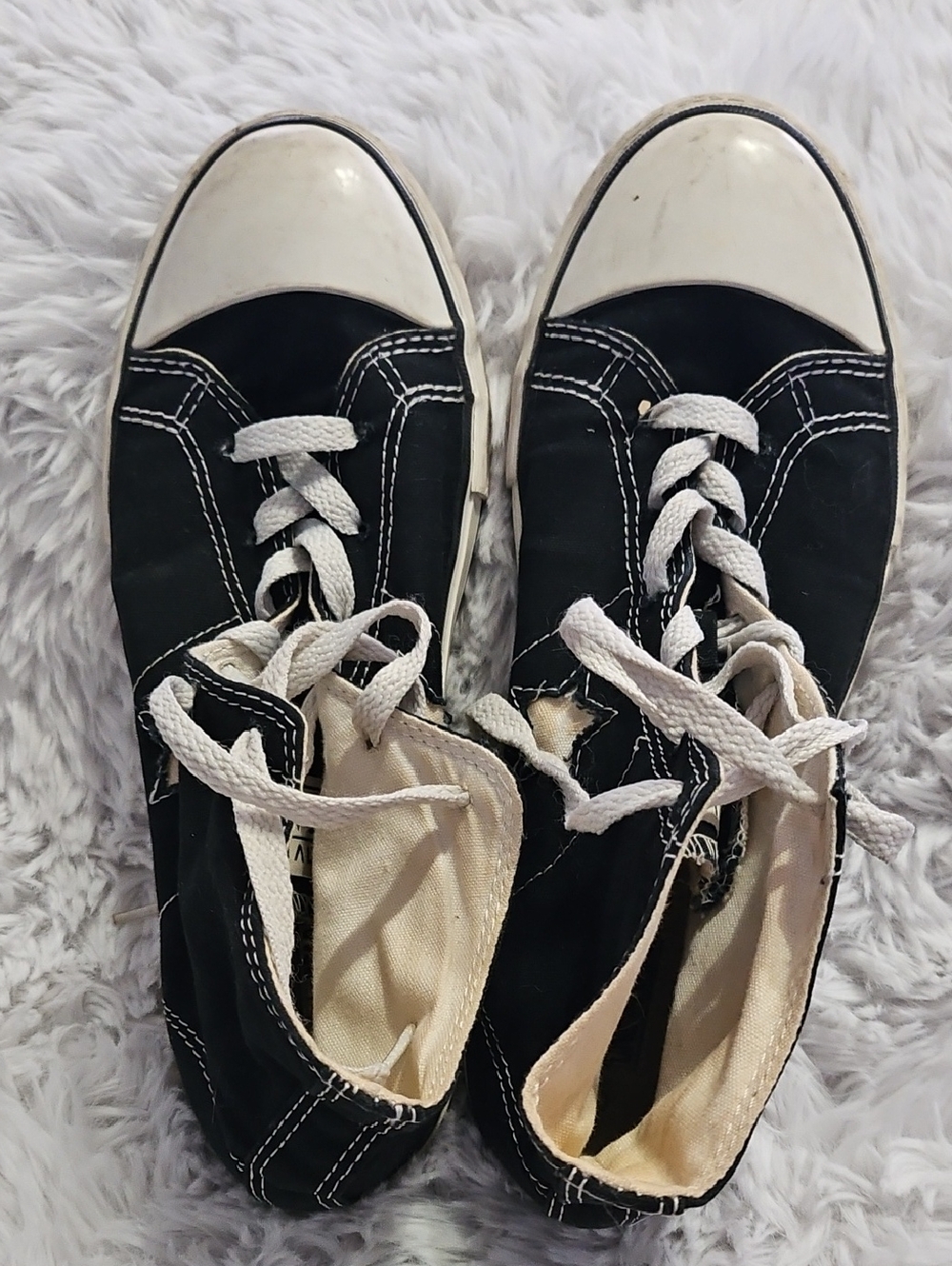 Converse Black Canvas Hightop Sneakers with White Accents